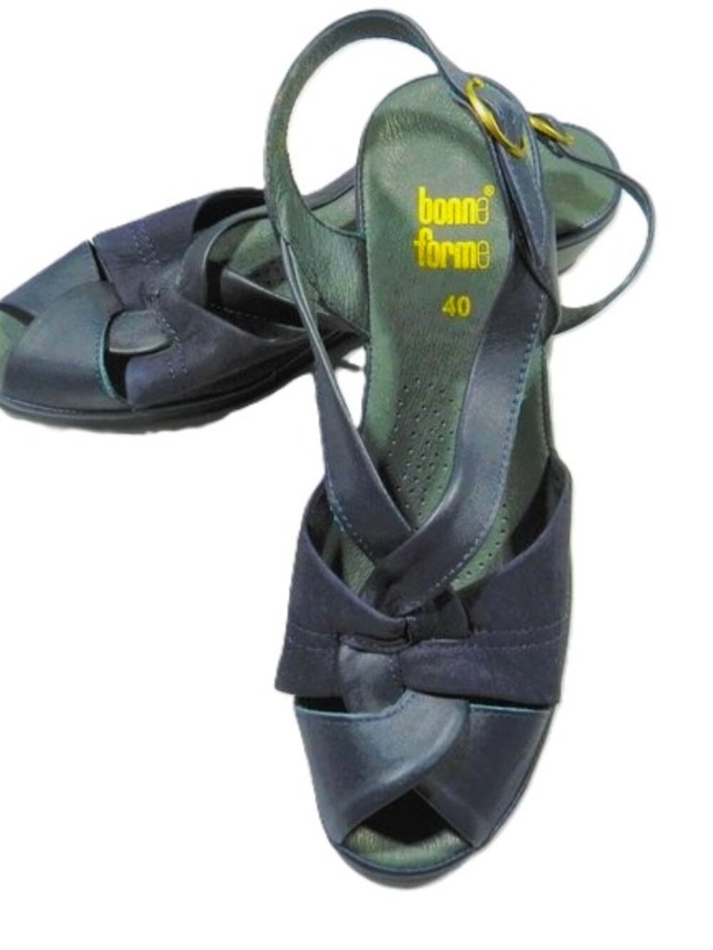 bonne forme Leather Sandals Navy NWOB